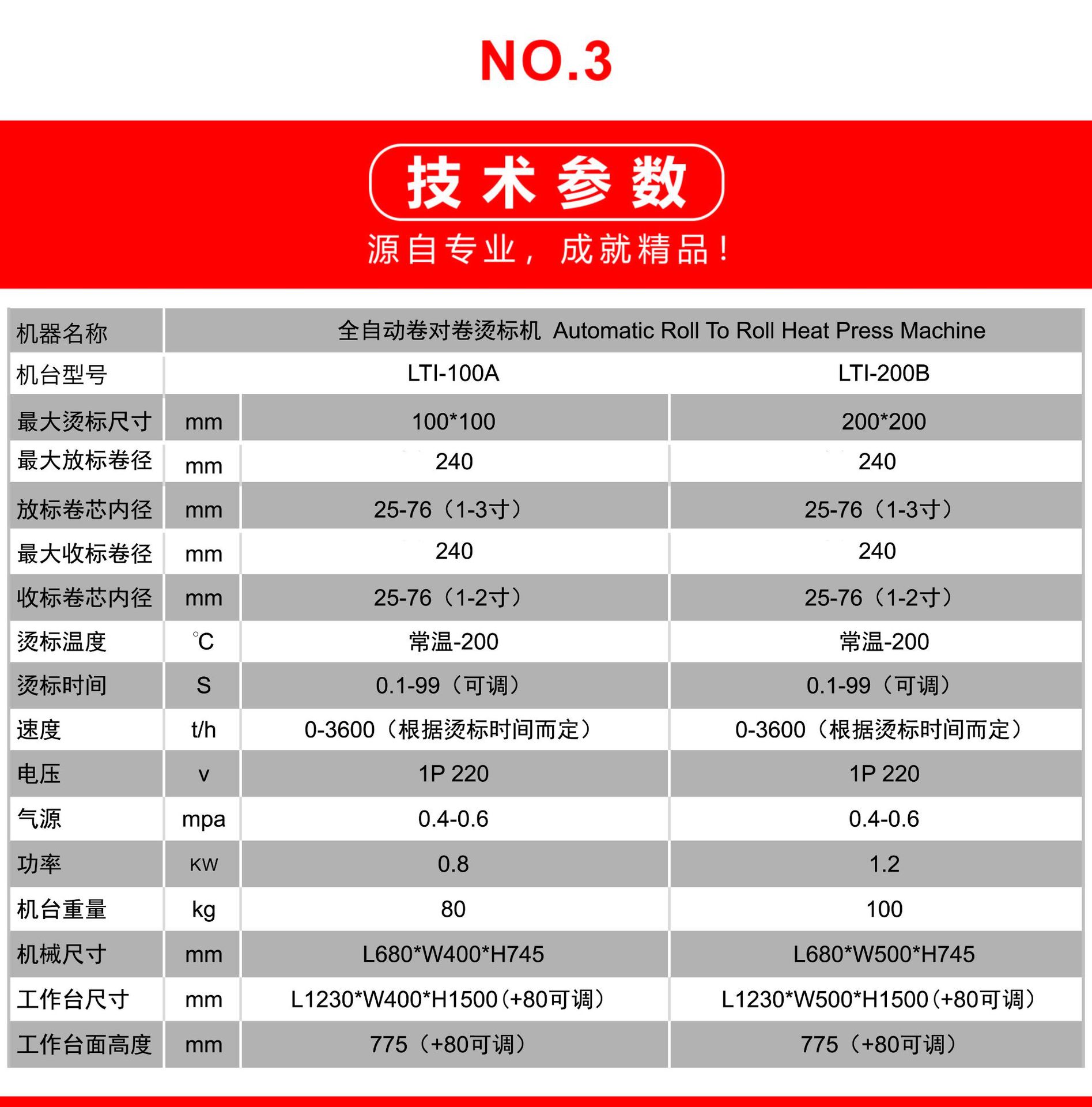 烫标机技术参数